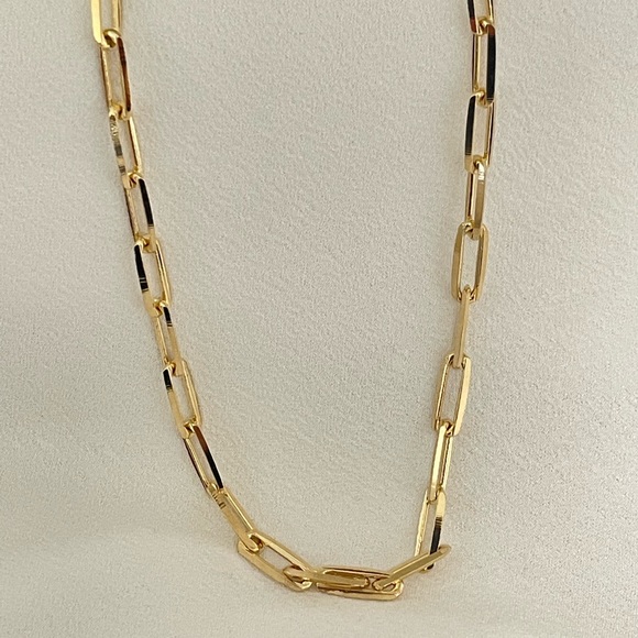 18k Gold Filled Paperclip Necklace - Picture 5 of 8